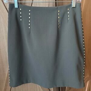 H&M Army Green Gold Studded Skirt Size 6